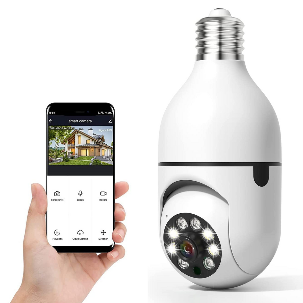 Wireless Indoor /Outdoor Smart HD Light Bulb Security Camera