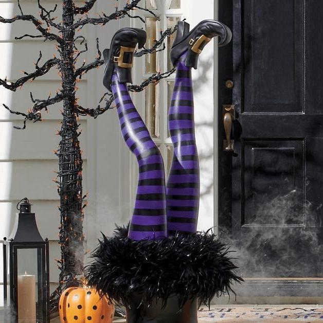 Witch Leg Stakes, Set Of Two Yard Halloween Decoration