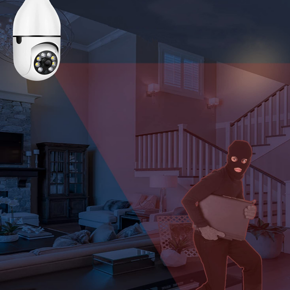 Wireless Indoor /Outdoor Smart HD Light Bulb Security Camera