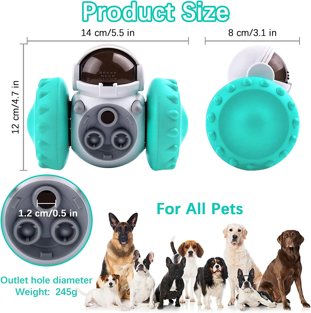 Interactive Pet Food Puzzle Feeder – Engaging Slow-Feed Tumbler Toy