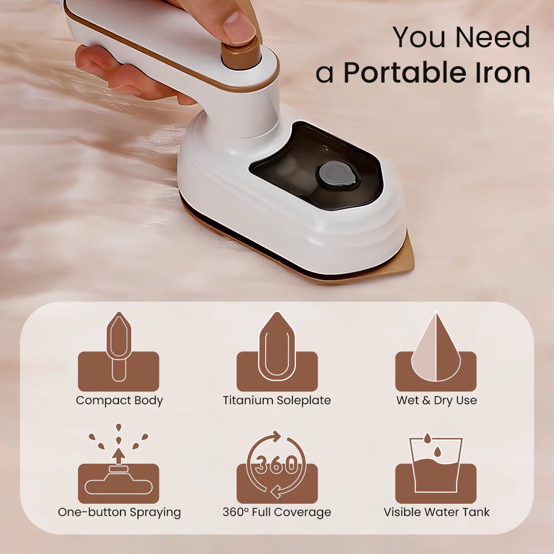 Handheld Portable Clothes Steamer – Fast, Easy Wrinkle Removal Anywhere