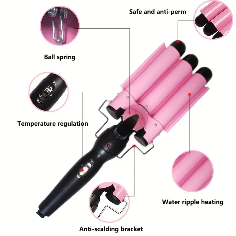 Professional 3-Barrel Curling Iron