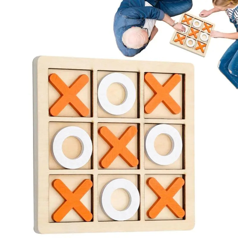 Classic Wooden Tic-Tac-Toe Board Game – Timeless Fun for All Ages