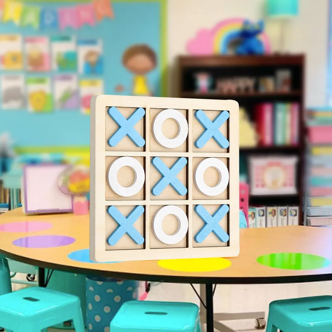 Classic Wooden Tic-Tac-Toe Board Game – Timeless Fun for All Ages