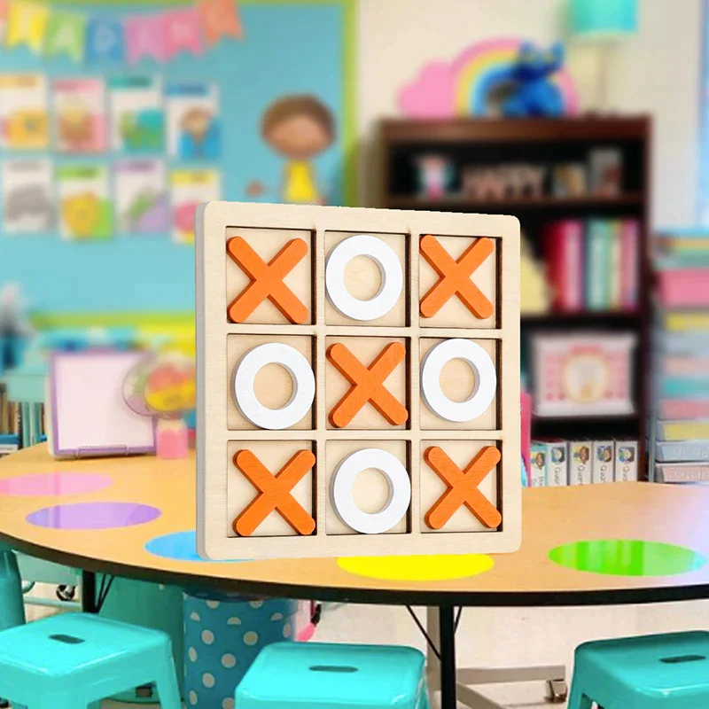 Classic Wooden Tic-Tac-Toe Board Game – Timeless Fun for All Ages